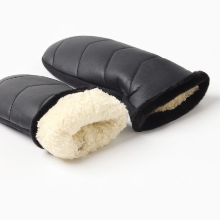 Women's mittens minku, black color, 25 cm-2