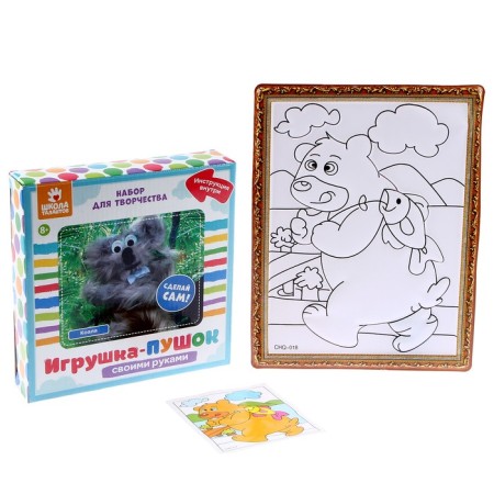 Set for creativity: creating a toy from fur sticks and coloring "Coala and Friends"