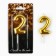 Candle for the cake, number "2", gold, 4 x 10 cm.