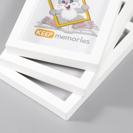 Set of photo frames plastic L-3 10x15 cm (3 pcs.), White-1
