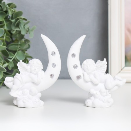 Souvenir Polystone "Sleeping Angel on the month" Rhils Mix 3.5x7.5x10.5 cm