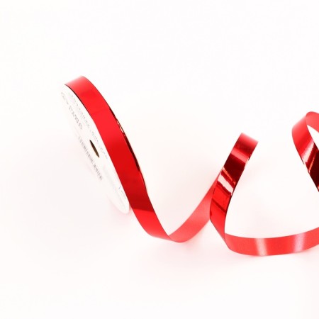 Plastic metallic tape, 1.2cm x 45m, red-1
