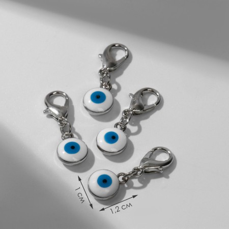 Charm "Eye", colored in silver