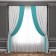 Set of curtains "Latur", size 170 x 270 cm, white / turquoise