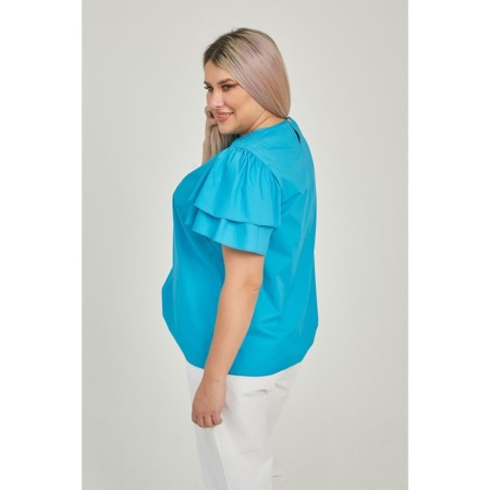Female blouse, size 54, turquoise color-3