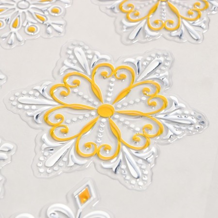 Plastic "Assorted Snowflakes" yellow-gray 24x33 cm-2