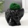 Kashpo concrete "Seek Skull" with moss 7x10 cm black (moss green stabilized)