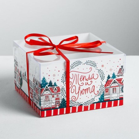 Capcake box “Always believe in miracles”, 16 x 16 x 10 cm, New Year-1