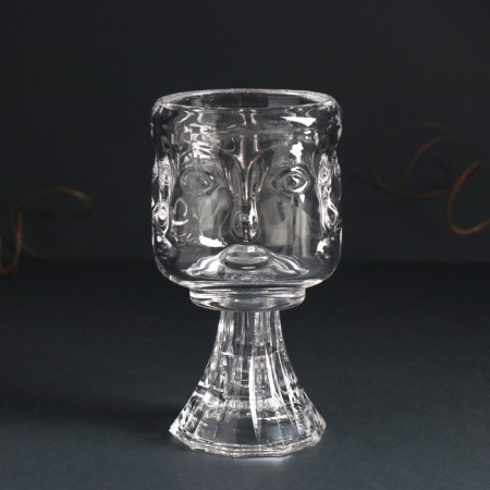 Glass of glass per 1 candle d = 5 cm "face" transparent 7x7x12.5 cm-1