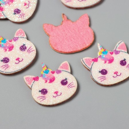 Decor for the creativity of felt lords "Kitty unicorn" 2.5x2 cm