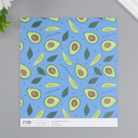 Scrapbooking paper "Avocado" density 180 grams set 10 pcs 15.5x17 cm-2