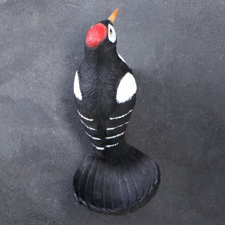 Suspended winter feeder for bird "Black woodpecker" from polystone, 26cm, good souvenirs-1