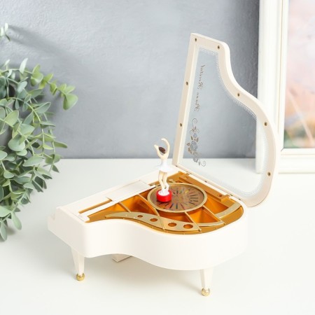 Musical MODE MUSE CHANTER "White Piano" 16x15x9 cm-2
