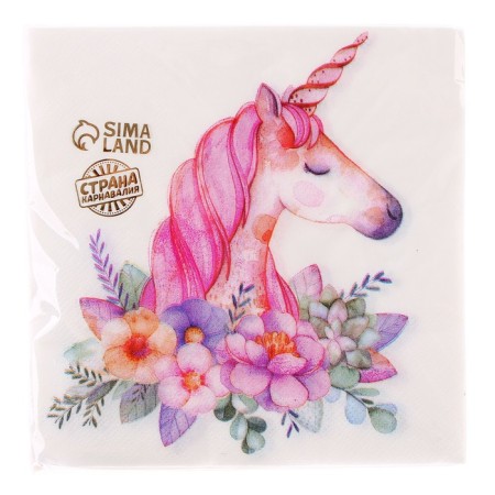 Paper Napkins "Beautiful Unicorn", set of 20 pcs., 33x33 cm-3