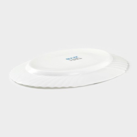 Serving shares "Fern sheet", oval, 30 × 22 cm, glass ceramic, white color-2