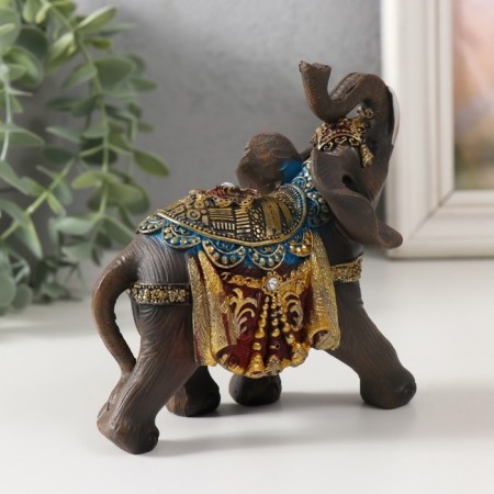 Polystone souvenir "Dark Elephant in Red Popone" MIX 12x6x12 cm-3