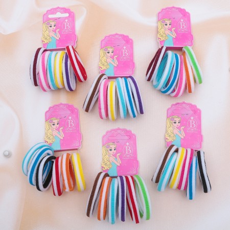 Hair elastic band "Tm -strip" (set 6 pcs) color, mix-1