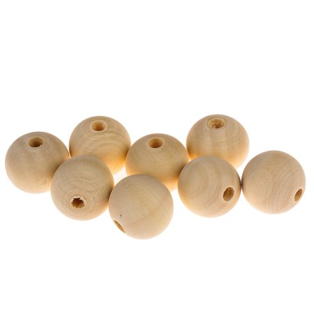 Wooden beads d = 20 mm ± 1 mm (set 8 pcs) without coating