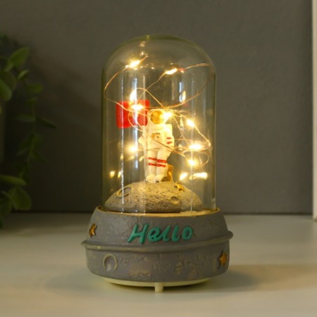 Souvenir Polystone Light "Cosmonaut on the Moon in the flask" Sound 2haaa 9x9x14.5 cm mix-3