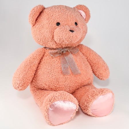Soft toy "Bear", 90 cm, with a bow, pink color-1