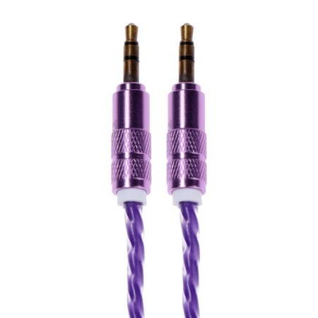 Audio Oxion AUX019, Jack 3.5 mm (M) -Jack 3.5 mm (M), 1m, purple cable-1