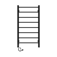 Two -heated towel rail Laris Felia Felia ChKCh8, 400x800 mm, 8 crossbars, left, black
