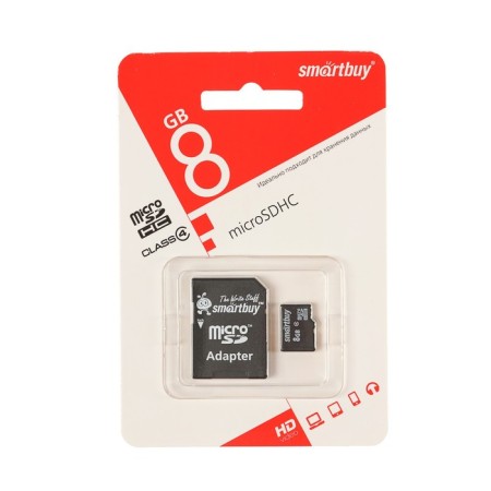 Memory map Smartbuy Microsd, 8 GB, SDHC, class 4, with adapter SD-1