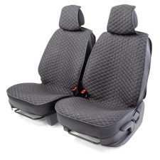 Caps on the front seats Car Performance, 2 pcs, Fiberflax (flax), rhombus, black