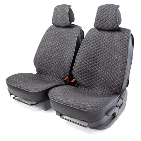Caps on the front seats Car Performance, 2 pcs, Fiberflax (flax), rhombus, black