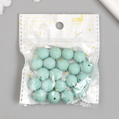 Beads for creativity plastic "gray-green" matte d = 1.2 cm set 20 g-3