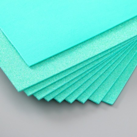 Foamiran glitter 2 mm, 20x30 cm, mint-3