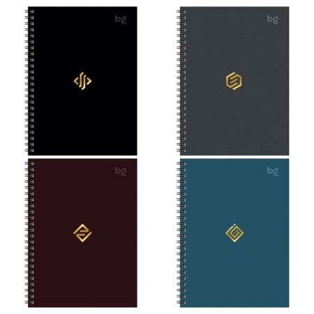 Note book A6, 120 sheets in a cage on the rowing "Monocolor/Classic", a solid cover, matte lamination, foil embossing, mix