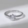 Ring "Classic" crystal, white color in silver, dimensionless