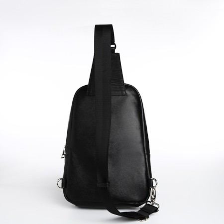 Bag - sling, textura, genuine leather, black color-5