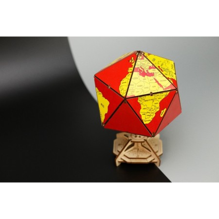 Designer Wooden 3D Ewa Globe Icosahedron with a secret (box, safe) red-7