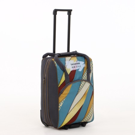 Small 37 L (S) suitcase with a SACVOYAGE bag, lightning department, extension, external pocket, gray color gray-2
