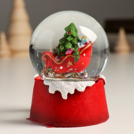 Souvenir Polystone Water Ball "Sails Santa Claus with gifts" 7x8x9 cm-3