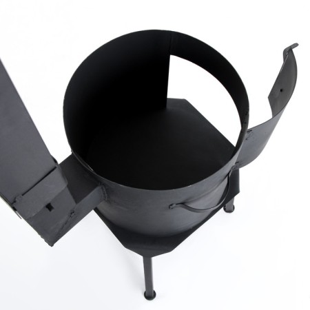 Bake under a cauldron 10 liters, with a chimney, with a door and removable legs-8