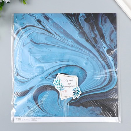 Scrapbooking paper "Blue paint stains" density 180 g 30.5x32 cm-4