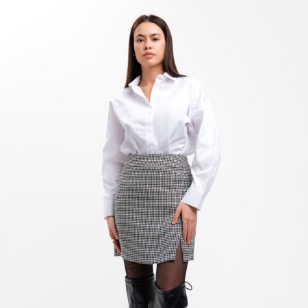 Women's skirt with a cut Mist p. 48, black/white