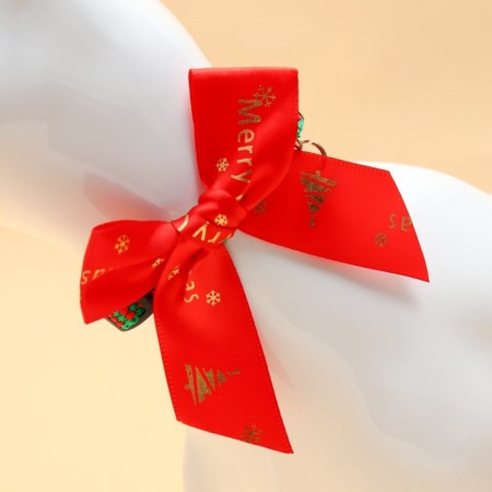 Collar + bow + New Year suspension "Balls", 30 x 1 cm, kapron, green-1