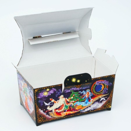 New Year. Gift box New Year's chest updated "winter fun" 25 x 15 x 15.5 cm.-3