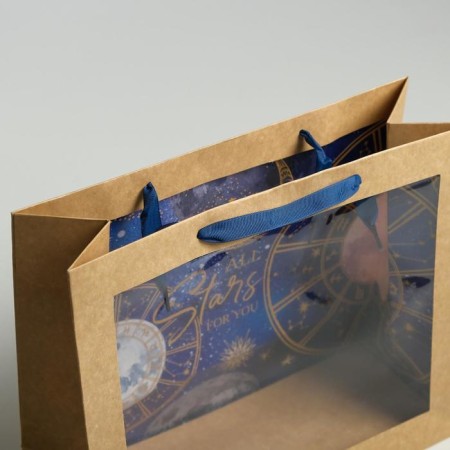Gift Crafts with a plastic window, packaging, Stars, 31 x 26 x 11 cm-2