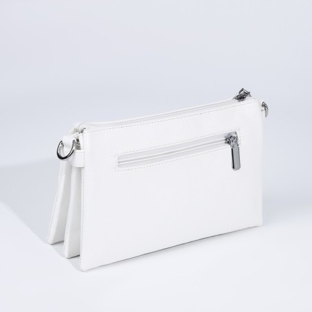 Bag Cross-Bodi with a zipper, white color-1