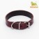 Collar leather two-layer 3 cm, Osh 35-47 cm, ruby
