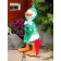 Garden figure "Duckling with an umbrella on the side" Green, 33x38x60cm