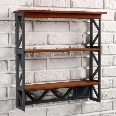 Loft shelf, three -tier, 49 × 50 × 14 cm, walnut