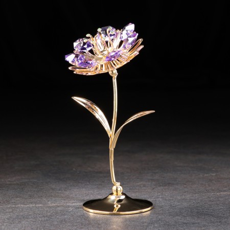 Souvenir "Flower", blue, with crystals-1