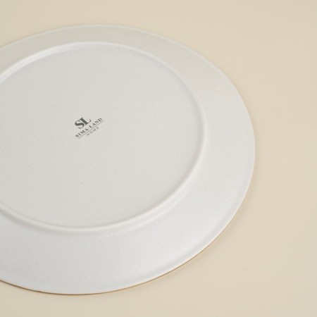 Dining porcelain SL Home "Wave in Stone", D = 25.5 cm, white color-3