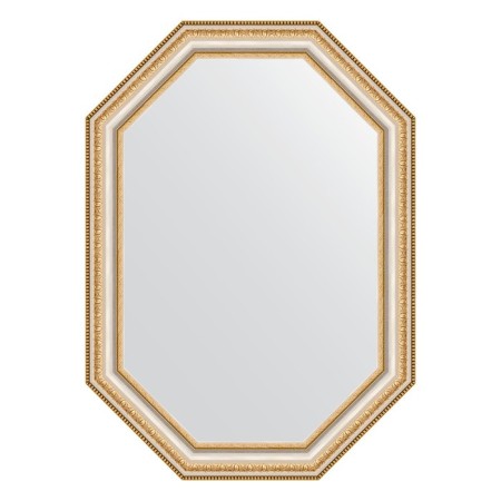 Mirror in the baguette frame, gold beads on silver 60 mm, 51x71 cm